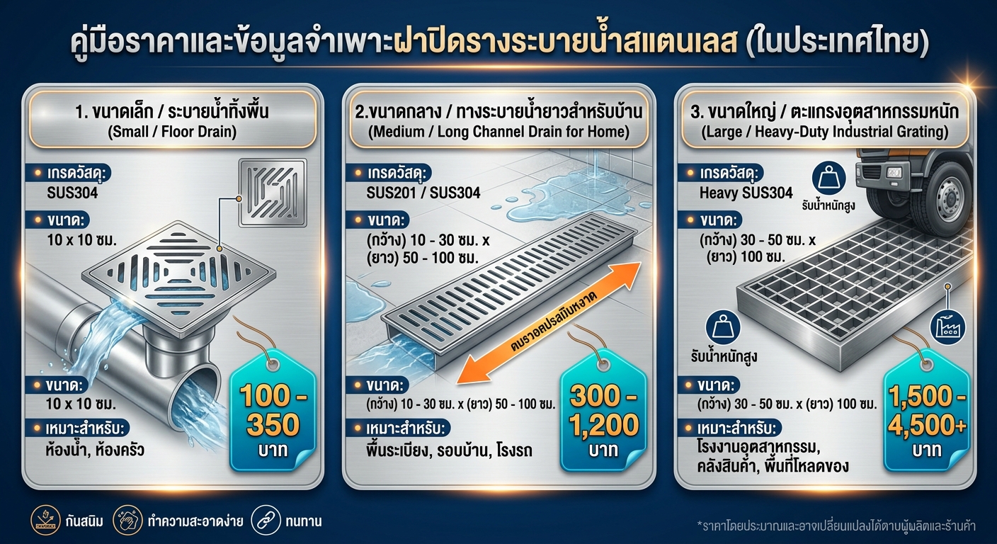 ฝาปิดรางสแตนเลสราคาเท่าไหร่