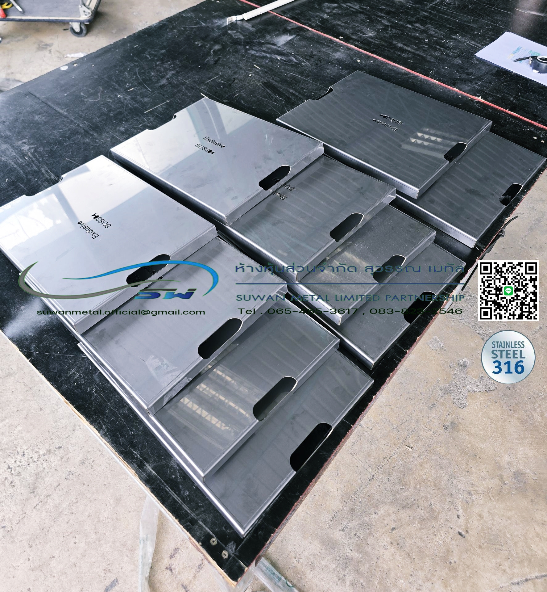 ฝาบ่อ Stainless 304L เสริมคานใต้ฝา โรงงานแปรรูปเนื้อปลา สมุรสาคร